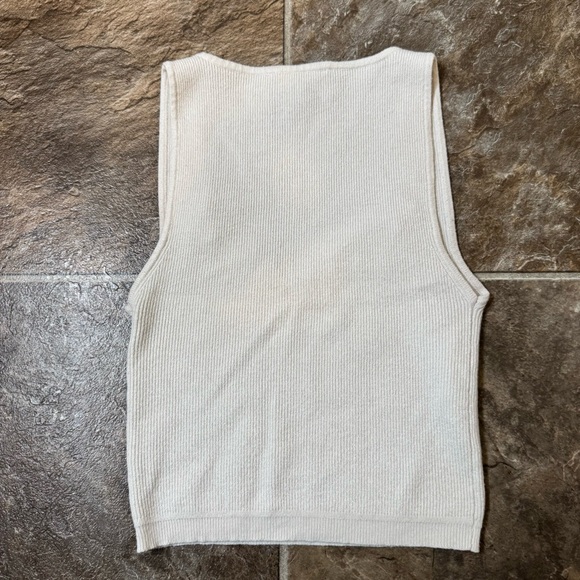 Double Zero Ivory Ribbed Tank Size Medium - Picture 7 of 7